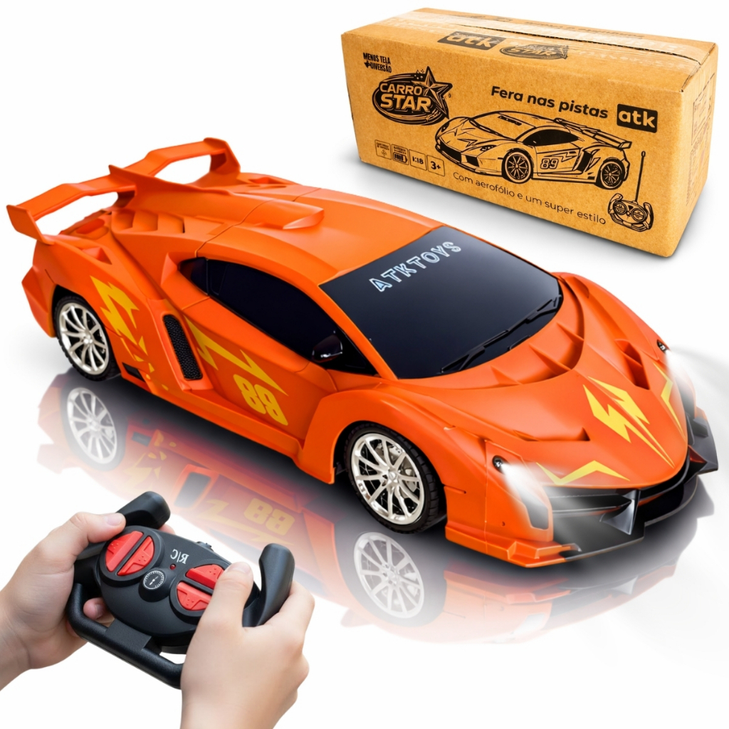 Carrinho controle remoto laranja