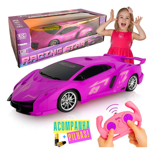 Carrinho controle remoto lilás