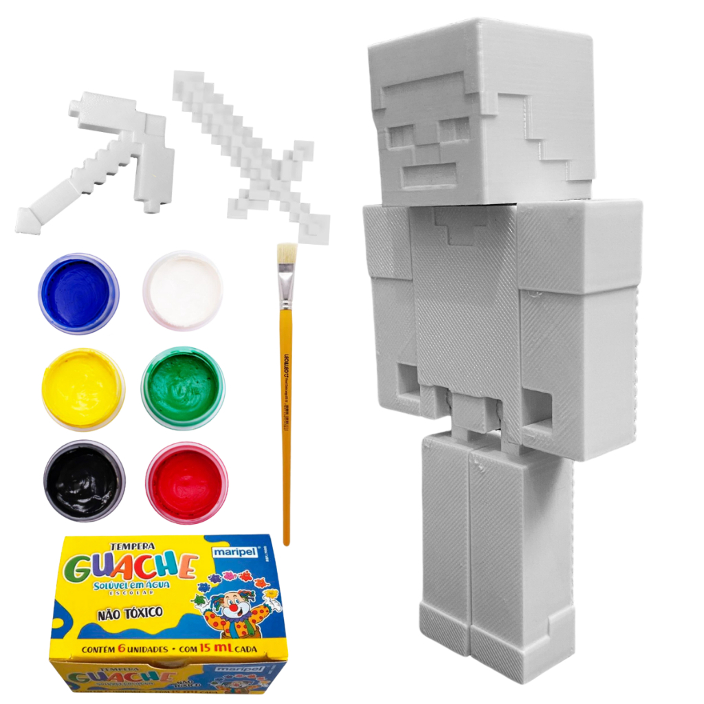 Boneco Steve para colorir antes da pintura