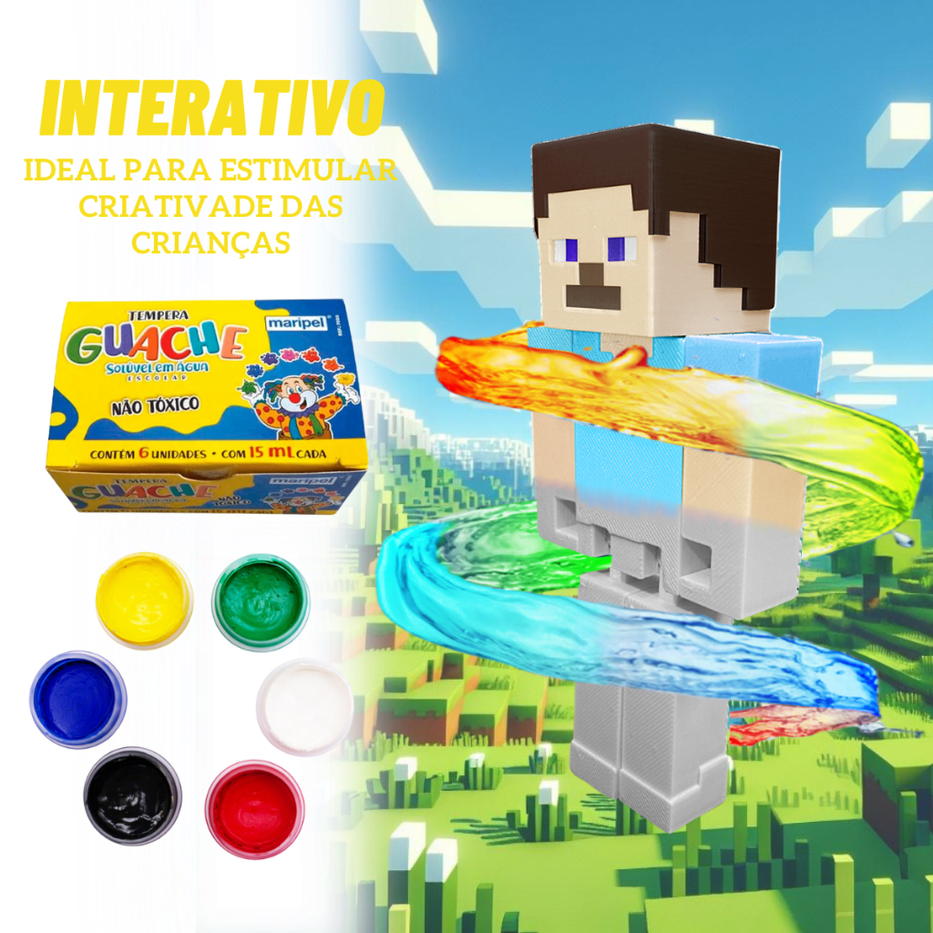 Detalhes da pintura do boneco Steve infantil