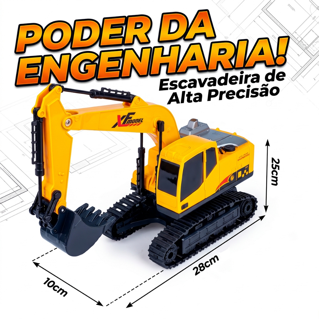Detalhes do brinquedo escavadeira infantil