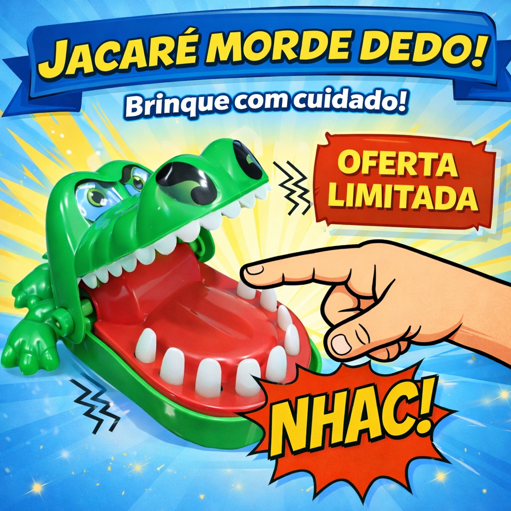 Jogo Jacaré Dentista infantil morde dedo