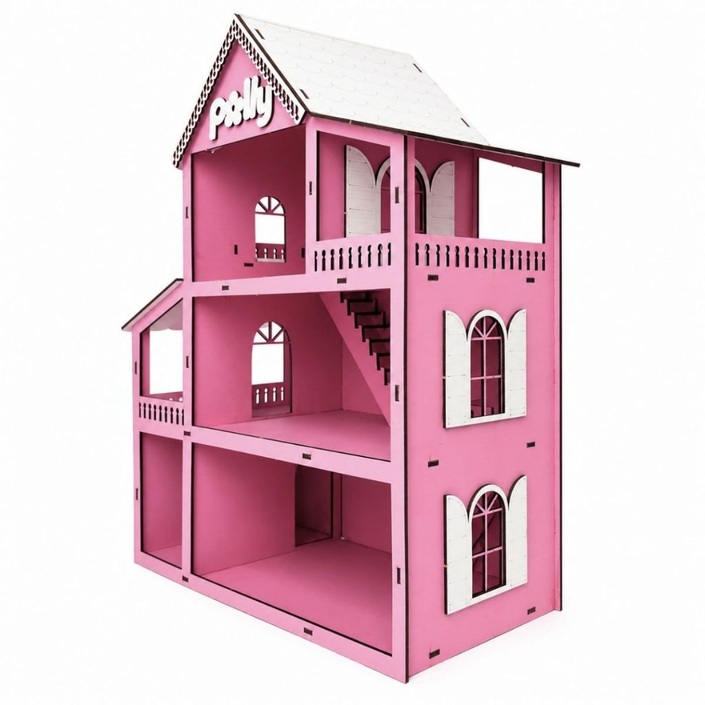 Casinha infantil de boneca acompanhada de parquinho
