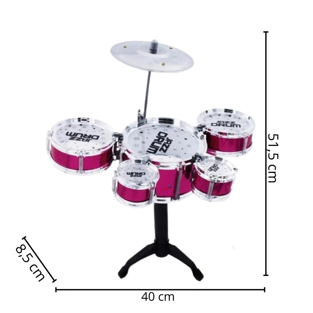 Mini bateria infantil musical em detalhes