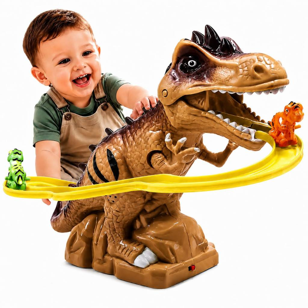 Pista infantil de dinossauro montada