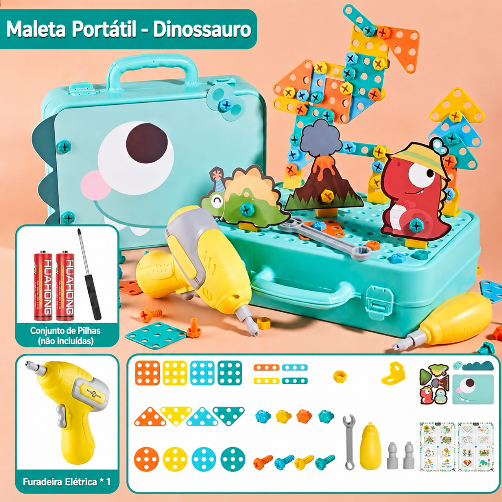 Parafusadeira e acessórios da maleta educativa