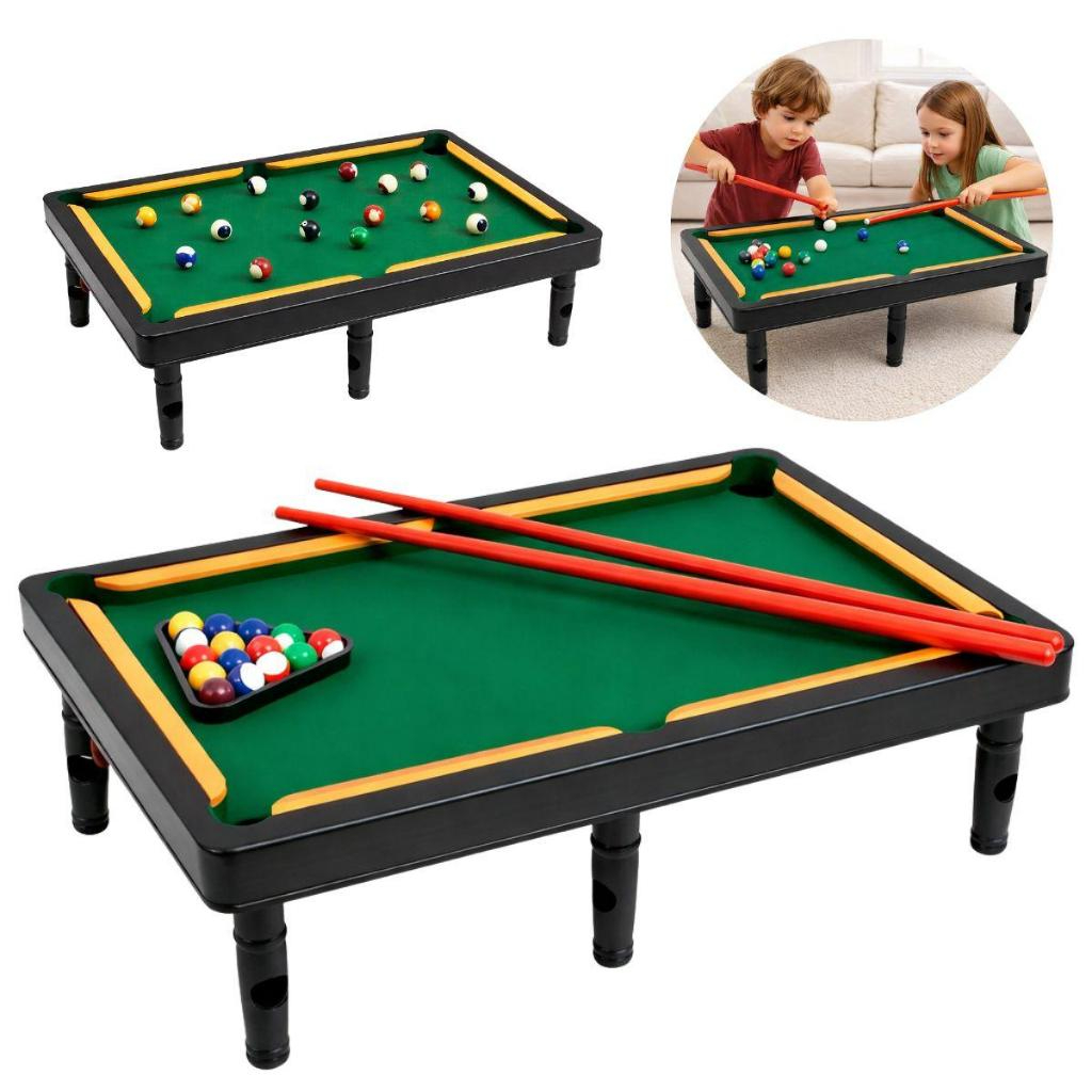 Mesa de sinuca infantil Nelius com bolas e tacos