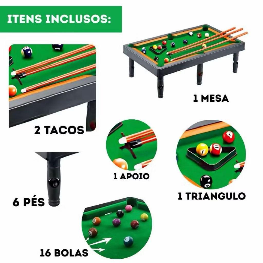 Kit mesa de sinuca infantil completo