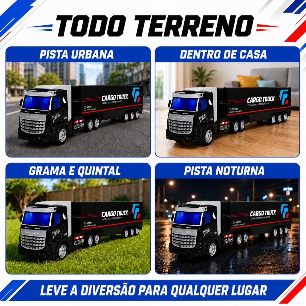 Caminhão carreta controle remoto completo