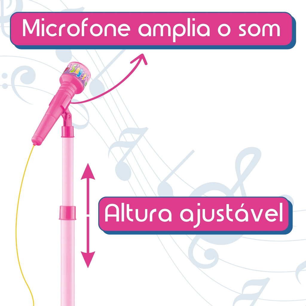 Brinquedo musical infantil guitarra e microfone