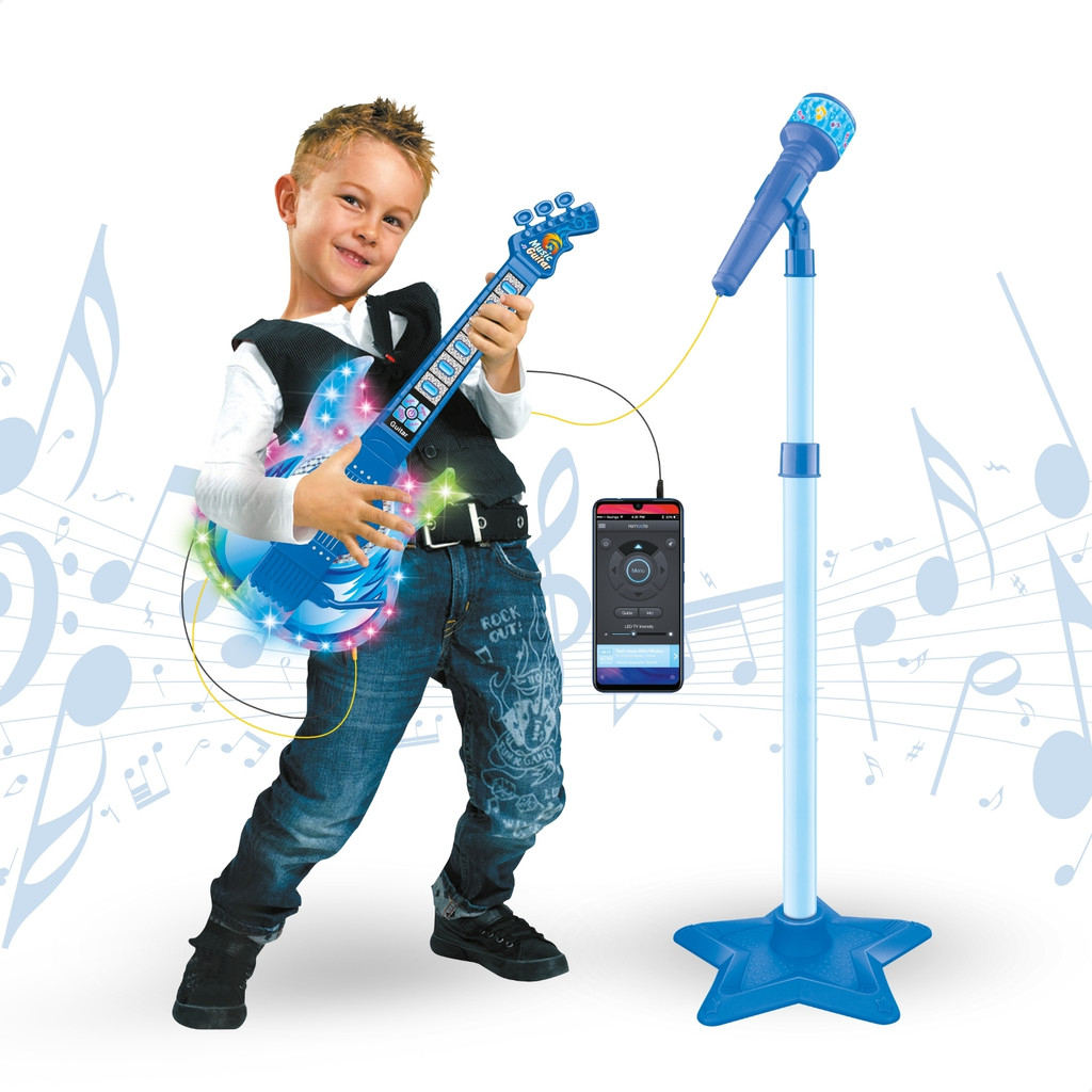 Guitarra Infantil Azul com Microfone