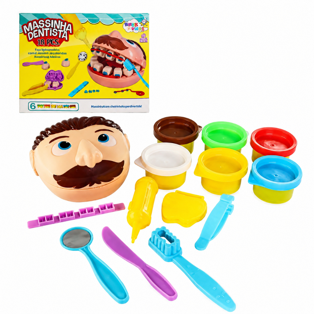 Peças e acessórios do kit dentista infantil