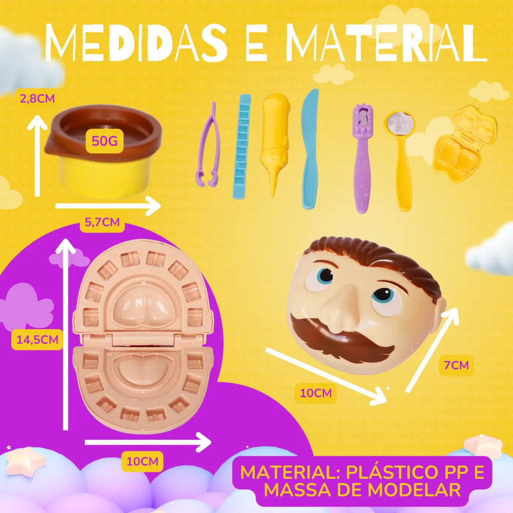 Kit Massinha Dentista Infantil completo