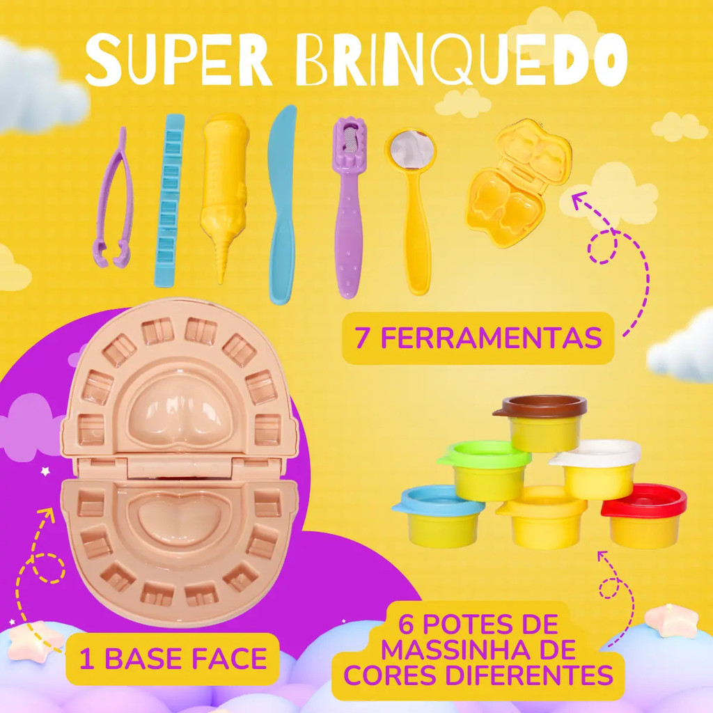 Acessórios do brinquedo educativo dentista