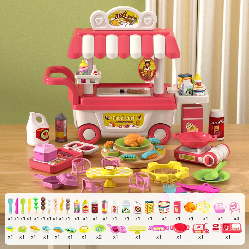 Carrinho de Churrasco Infantil Rosa