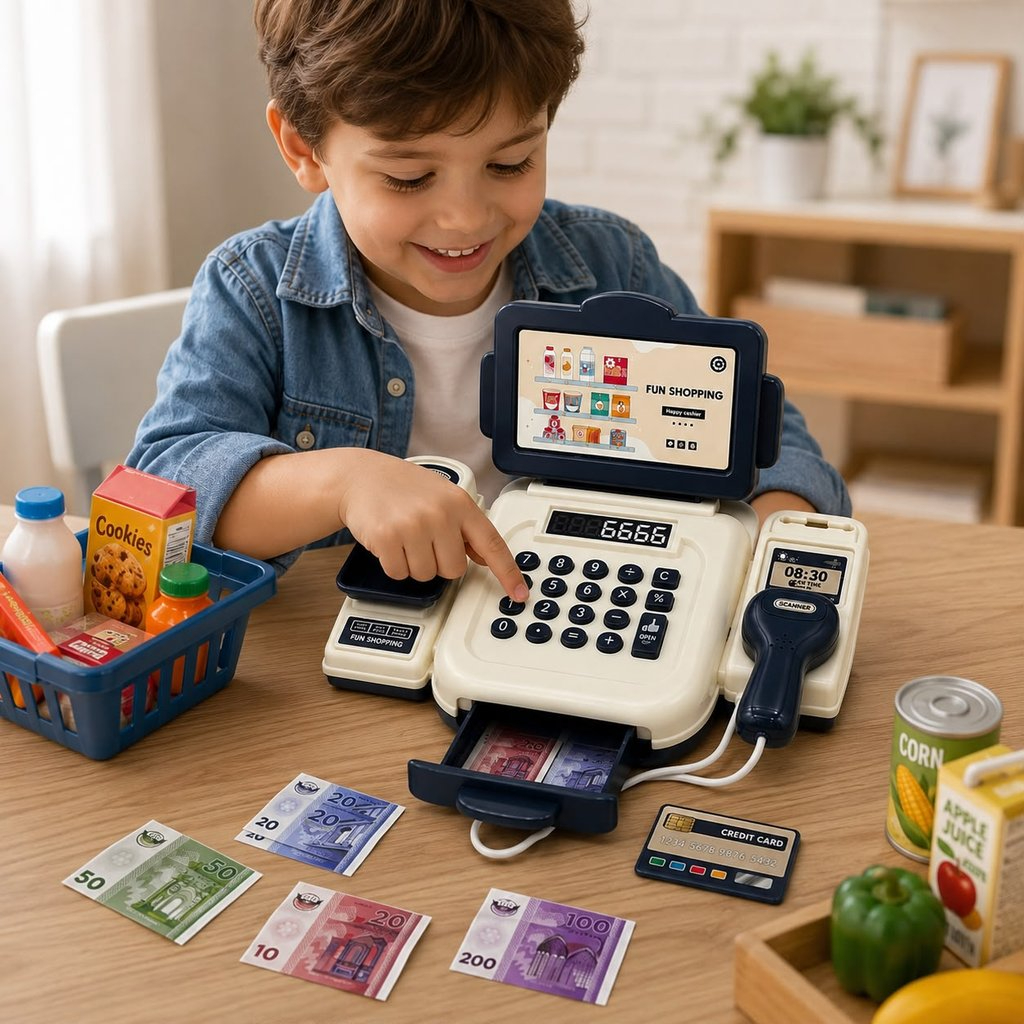 Caixa de mercadinho infantil interativa