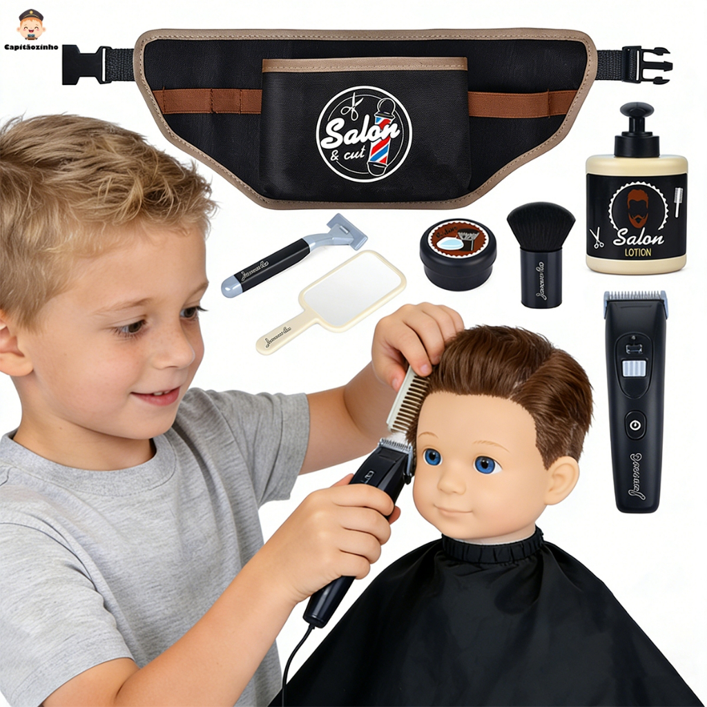 Kit de Barbear Infantil Nelius com acessórios