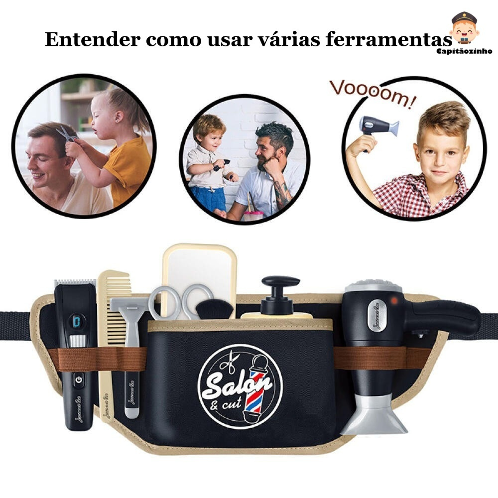 Acessórios do kit de barbear infantil