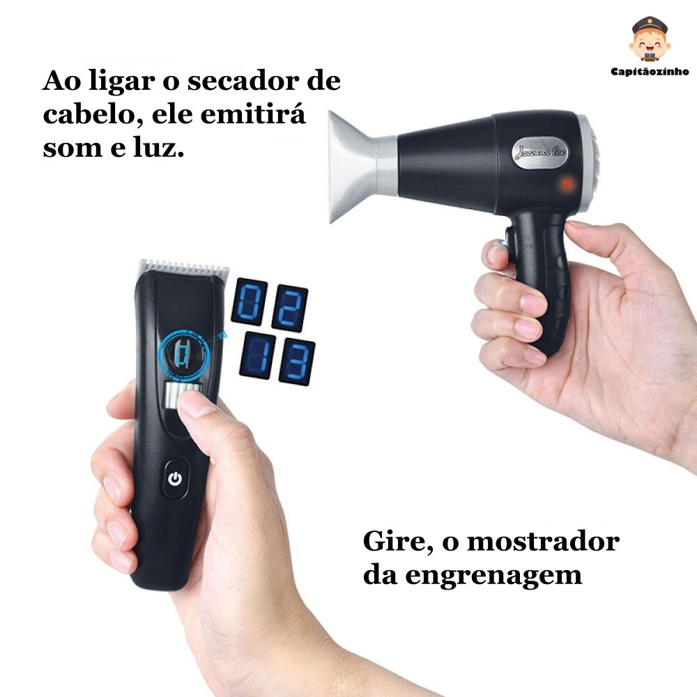 Kit barbearia infantil de faz de conta