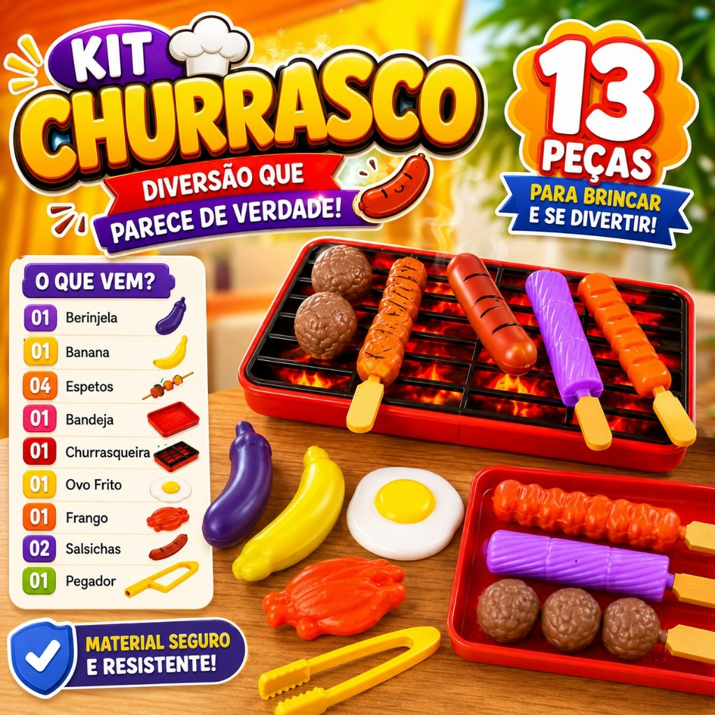 Acessórios do Kit Churrasqueira Infantil
