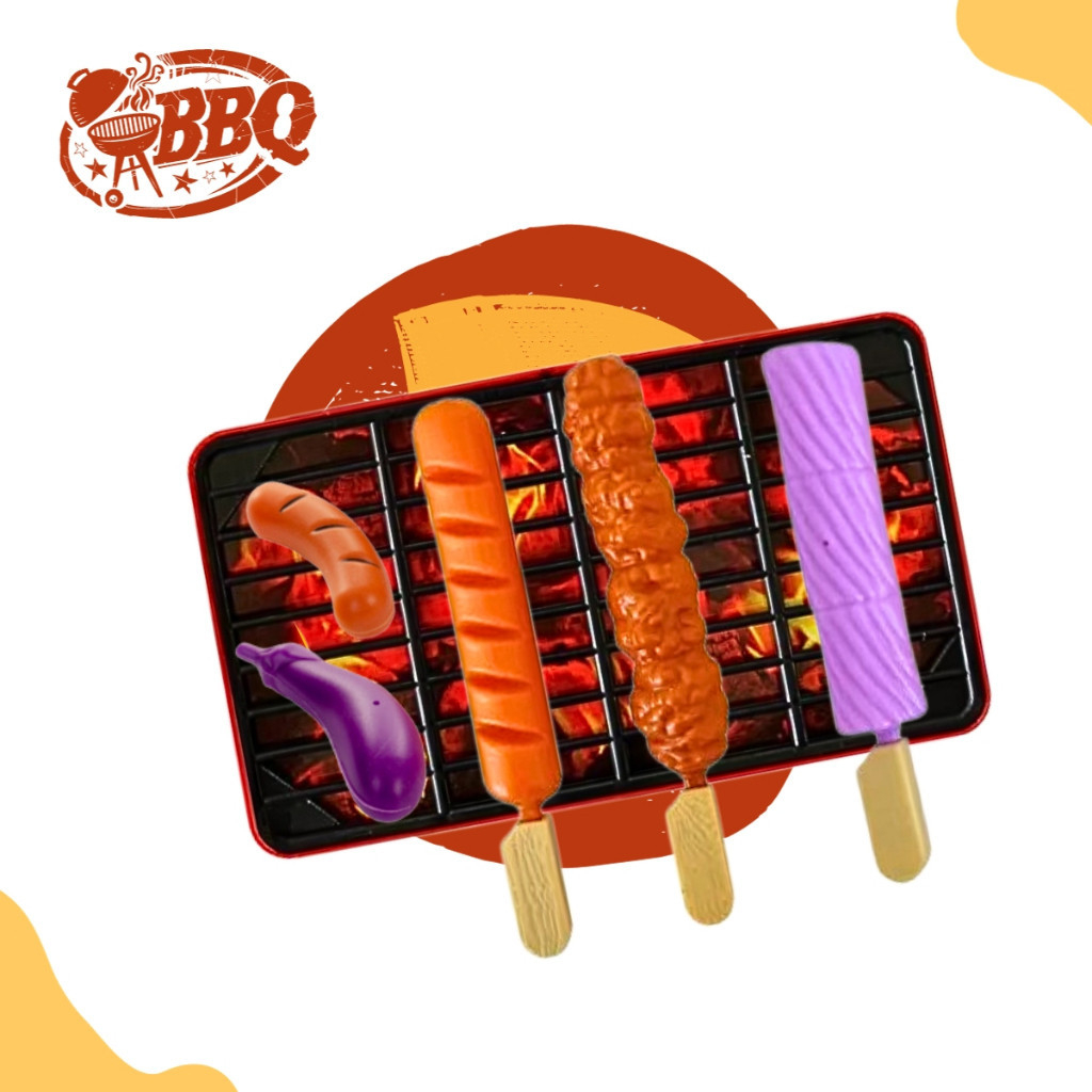 Kit BBQ infantil com 13 peças e espetinho