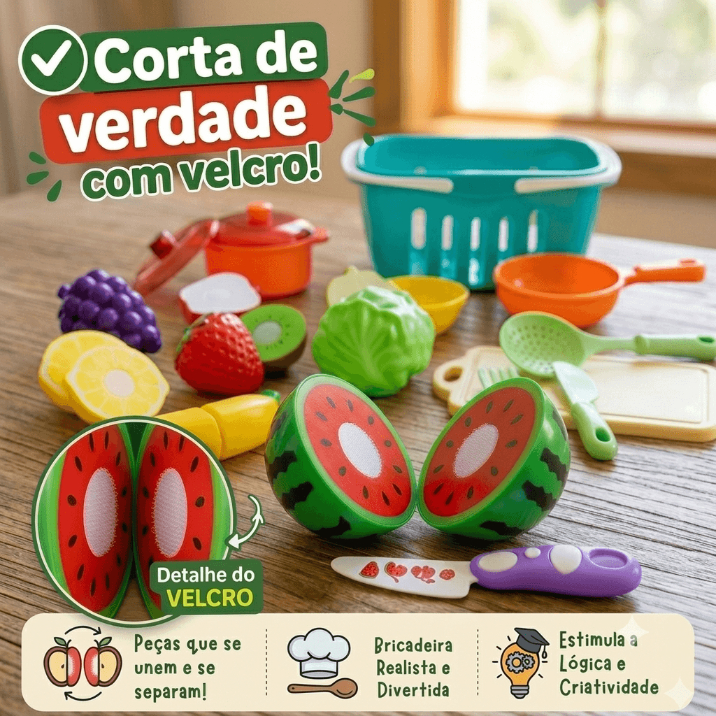 Frutinhas de brinquedo com velcro para cortar