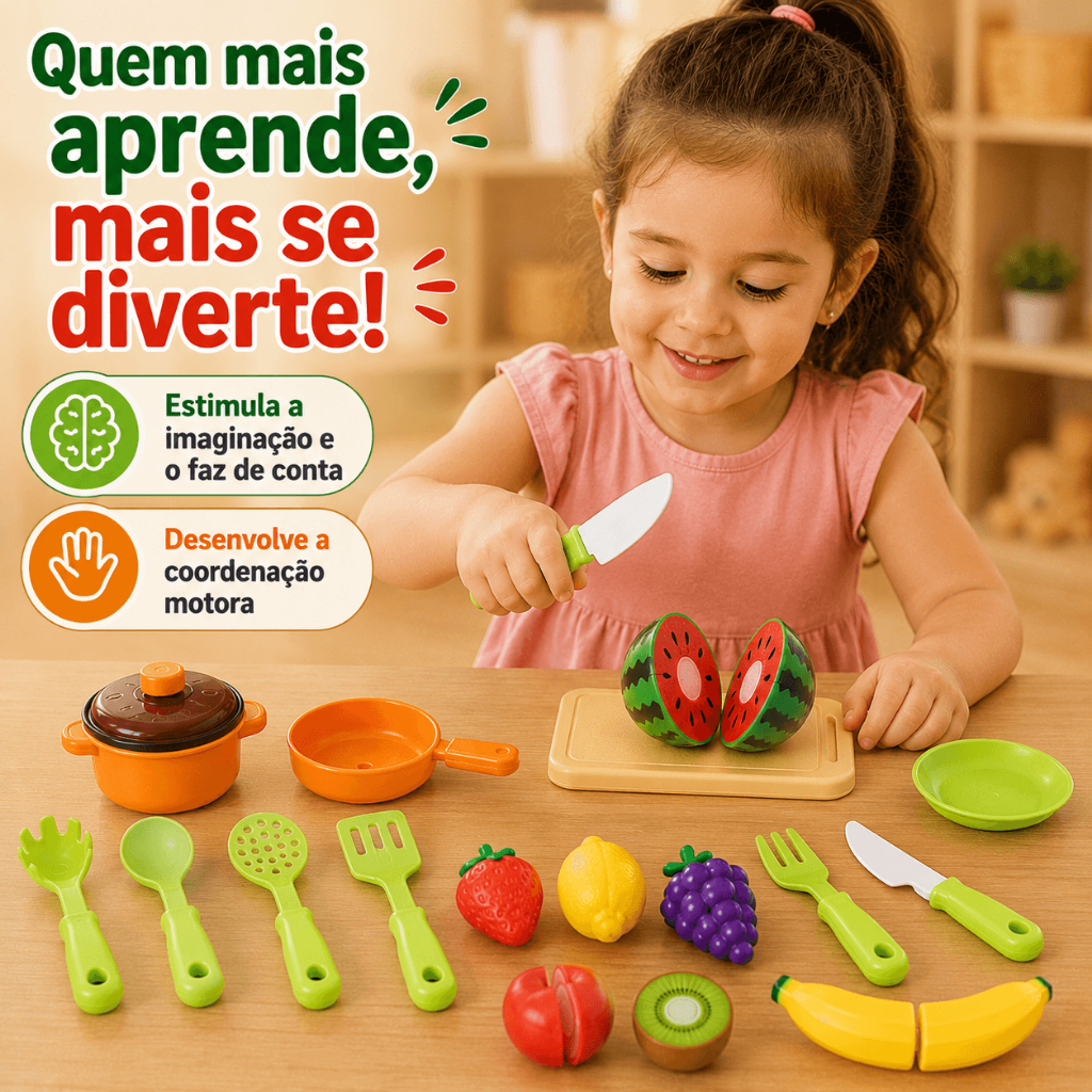 Kit de frutas com velcro infantil