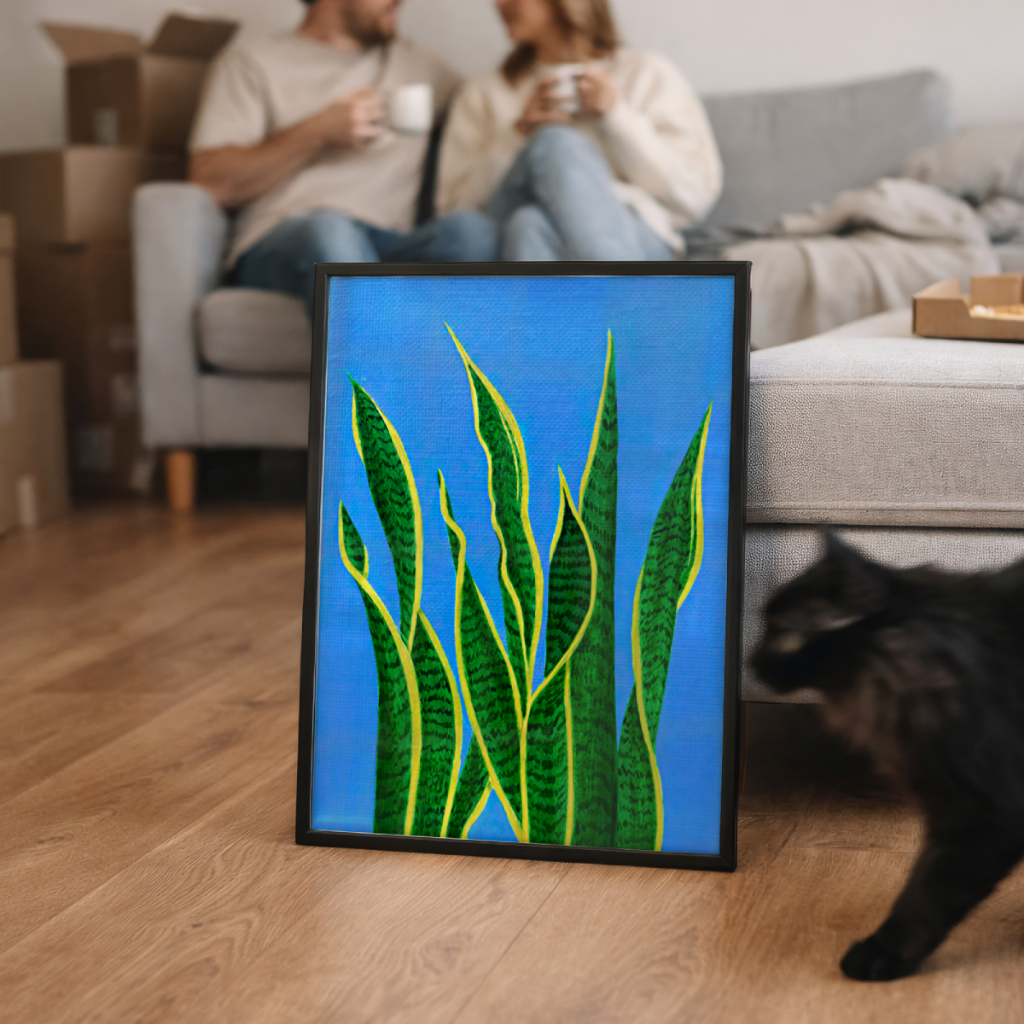 Quadro Decorativo botânico Pop Art Espada de São Jorge 30 x 42 cm