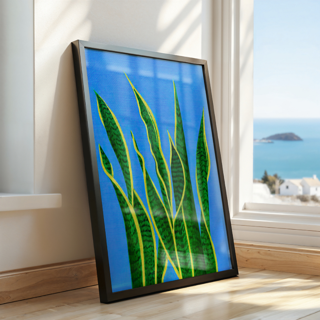 Quadro Espada de São Jorge 30 x 42 cm em ambiente decorado