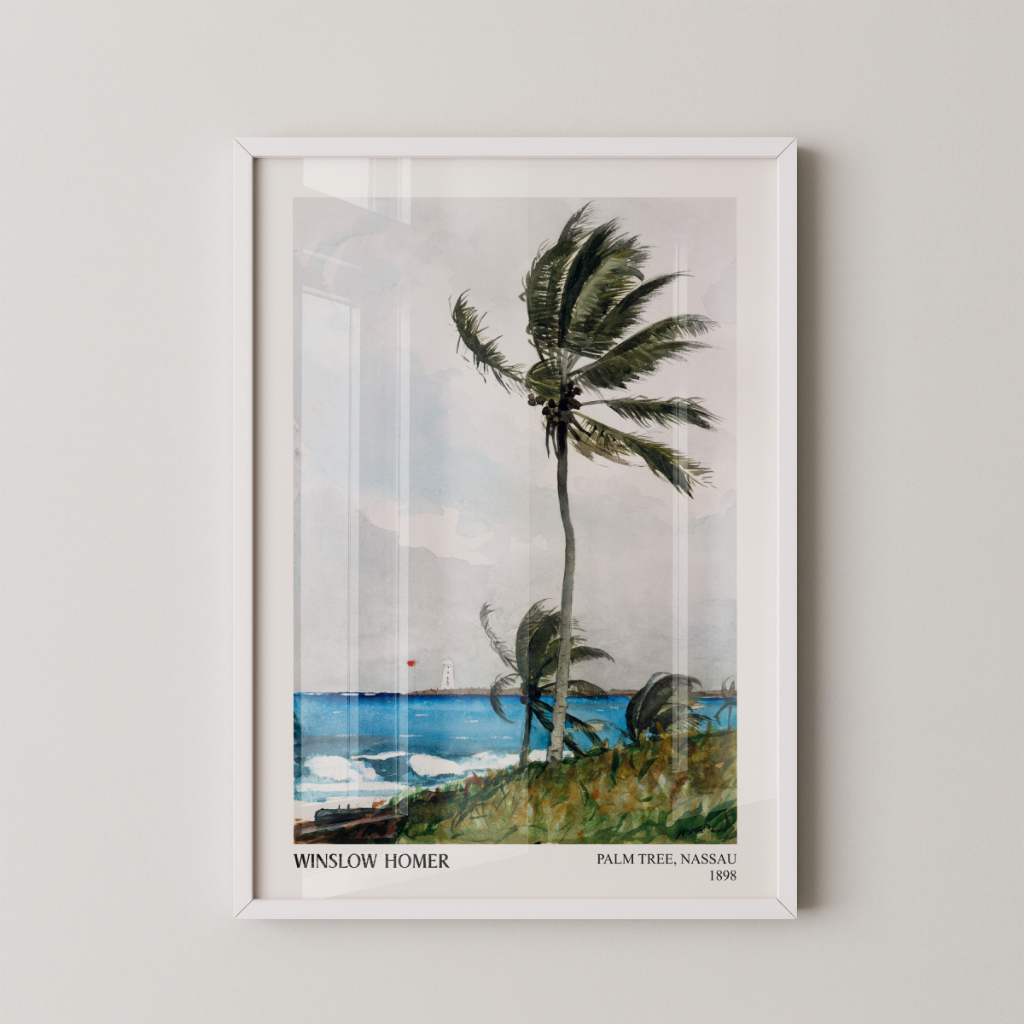 Quadro Winslow Homer 30 x 42 cm com moldura branca
