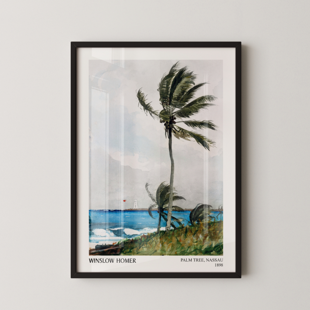 Quadro Winslow Homer 30 x 42 cm com moldura preta