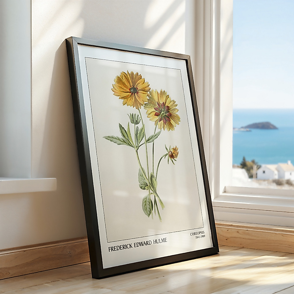 Quadro Coreopsis de Frederick Edward Hulme 30 x 42 cm em ambiente decorado