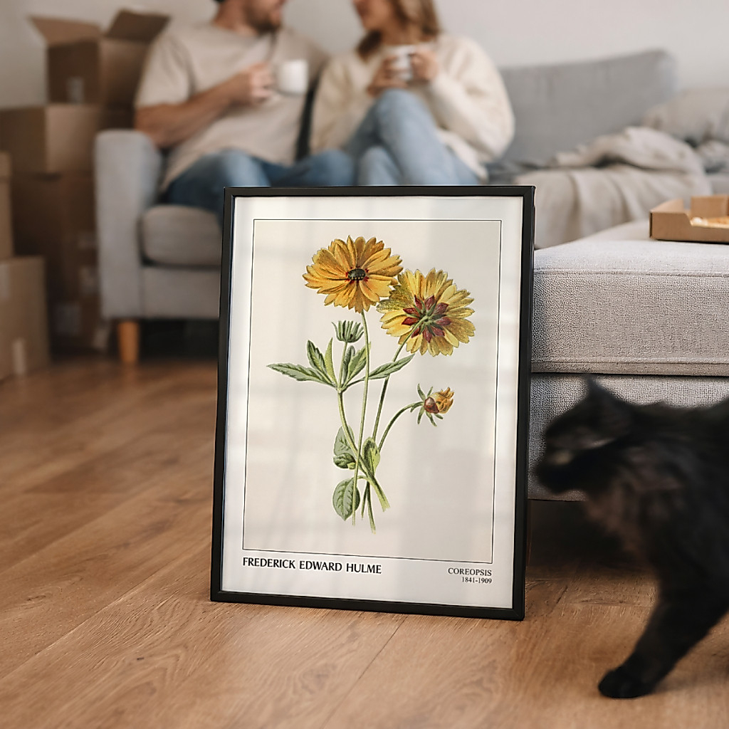 Quadro Decorativo Coreopsis Frederick Edward Hulme 30 x 42 cm