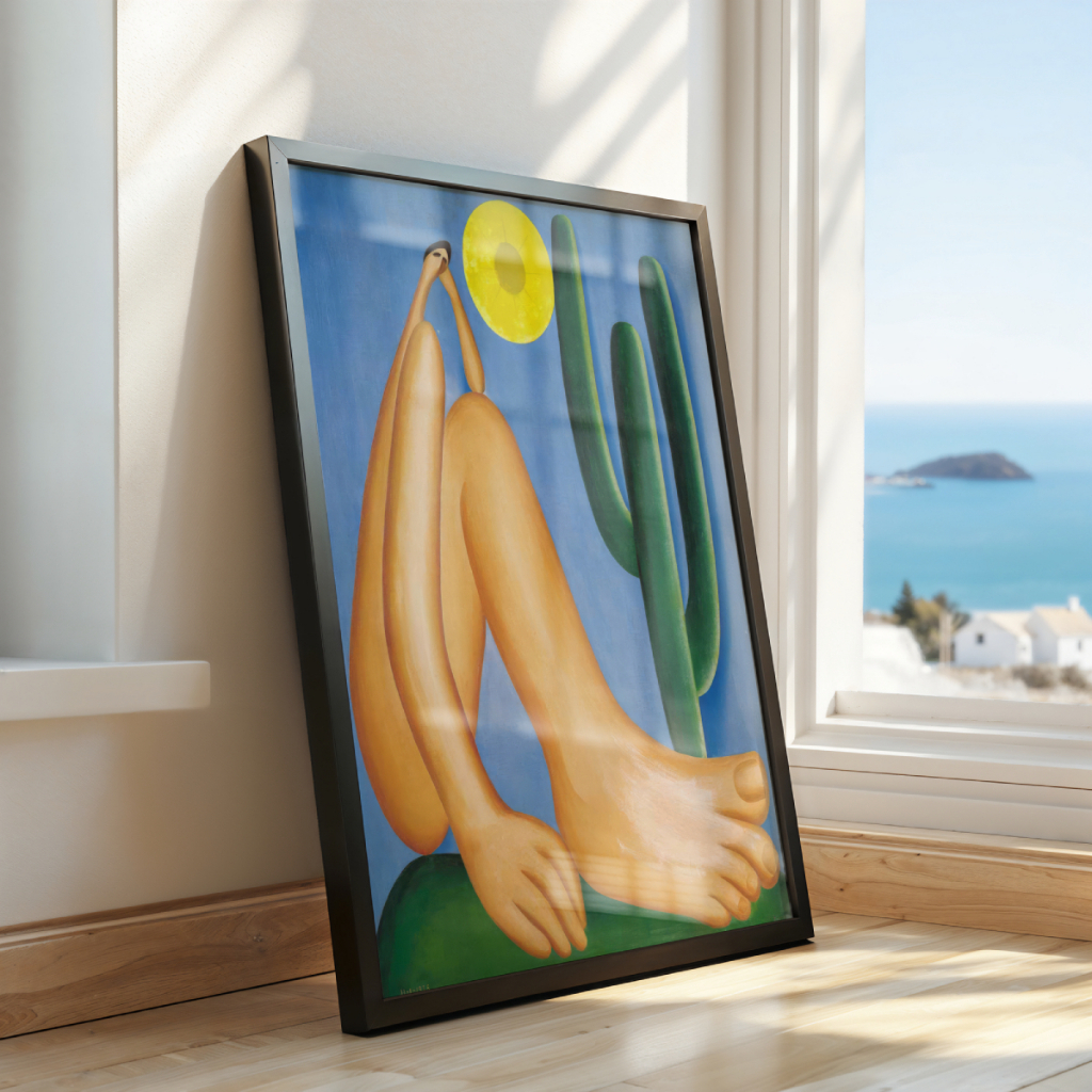 Quadro Abaporu Tarsila do Amaral 30 x 42 cm em ambiente decorado