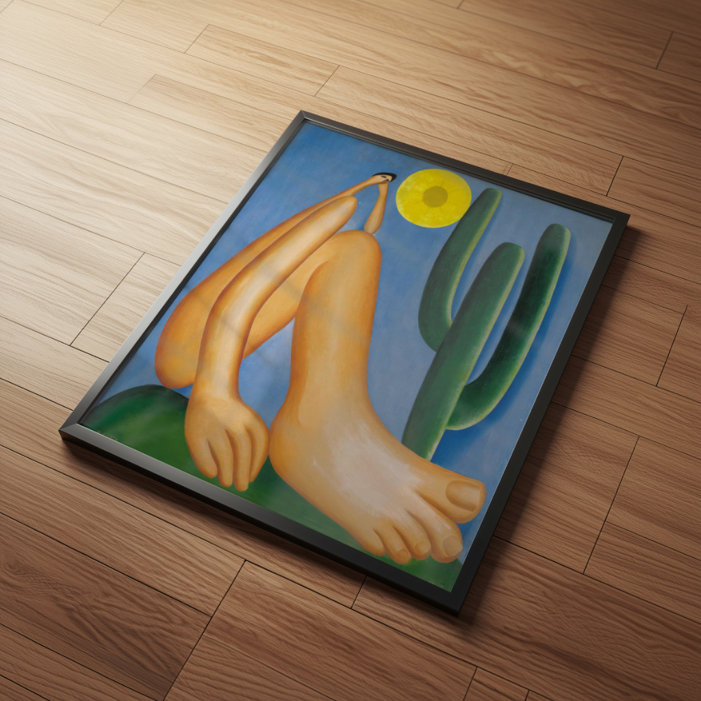 Arte Abaporu de Tarsila do Amaral 30 x 42 cm com moldura