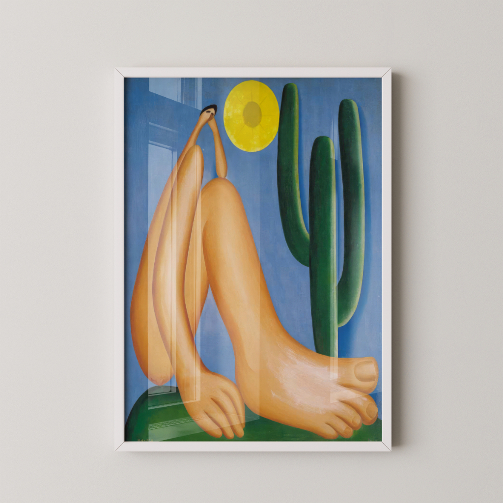 Quadro Abaporu 30 x 42 cm com moldura branca