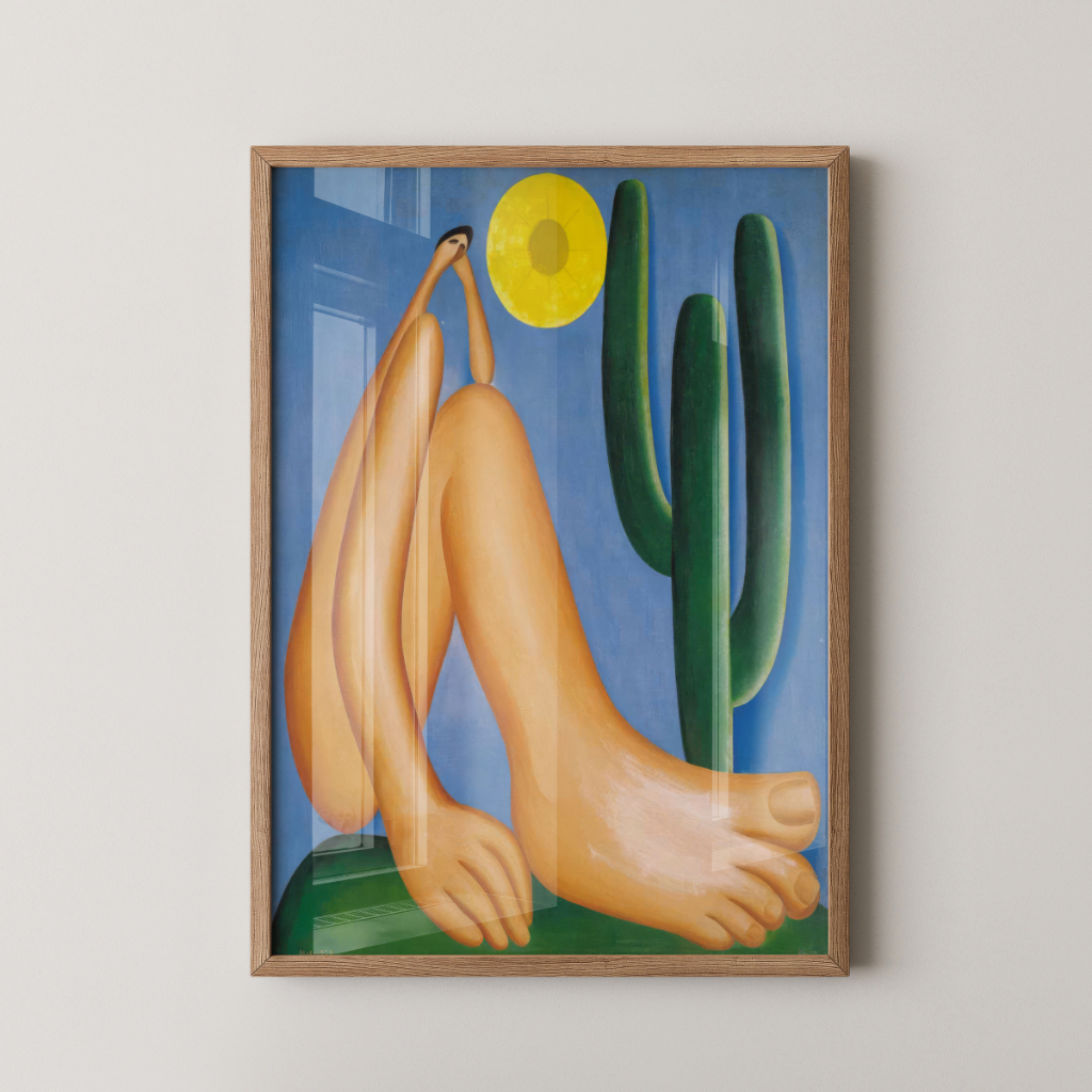 Quadro Abaporu 30 x 42 cm com moldura carvalho