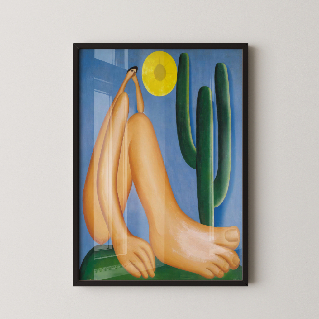 Quadro Abaporu 30 x 42 cm com moldura preta