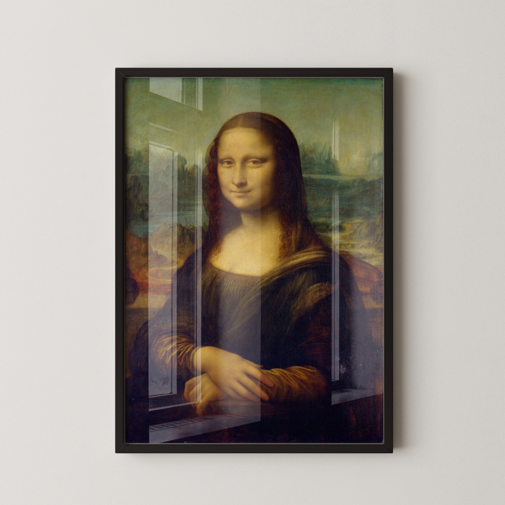 Quadro Decorativo Leonardo da Vinci Mona Lisa 30 x 42 cm com moldura