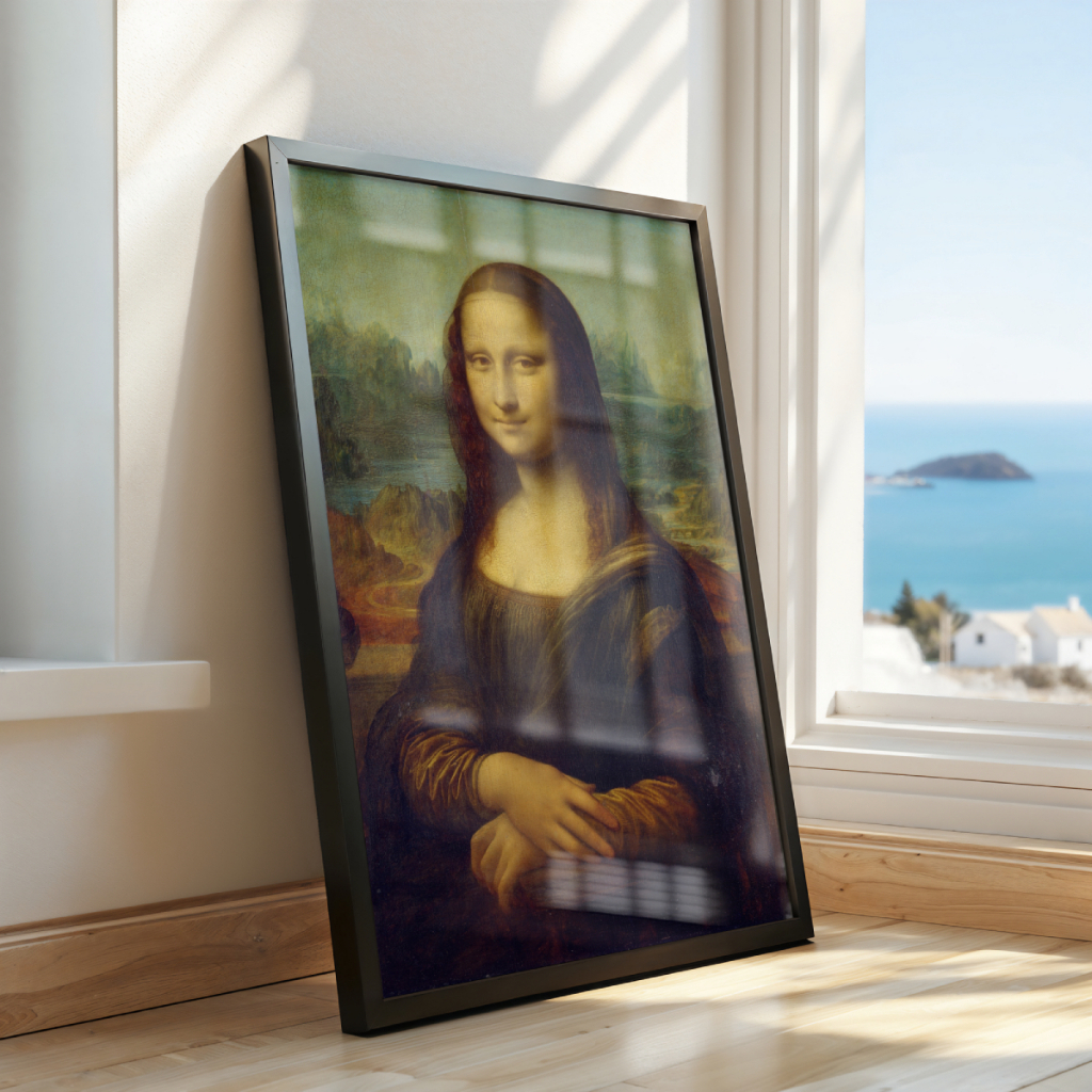 Quadro Mona Lisa Leonardo da Vinci 30 x 42 cm em ambiente decorado