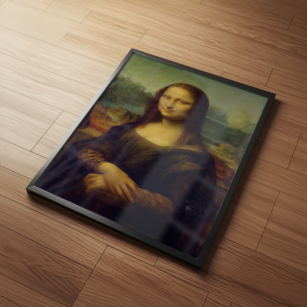 Arte Mona Lisa Leonardo da Vinci 30 x 42 cm com moldura