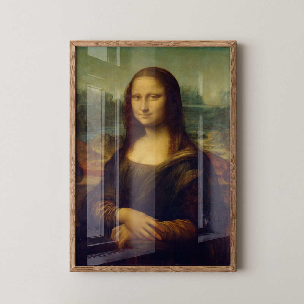 Quadro Mona Lisa 30 x 42 cm com moldura carvalho