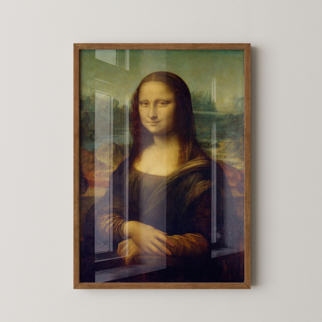 Quadro Mona Lisa 30 x 42 cm com moldura marrom