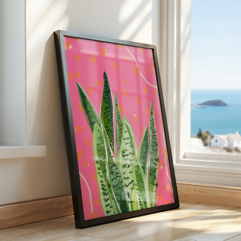 Quadro Espada de São Jorge 30 x 42 cm em ambiente decorado