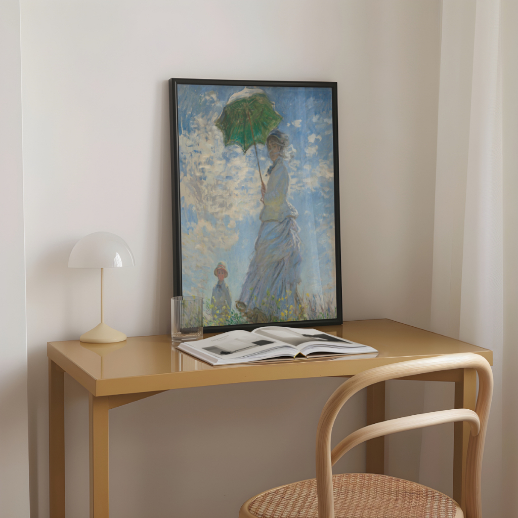 Detalhes do Quadro Claude Monet Mulher com Sombrinha 30 x 42 cm