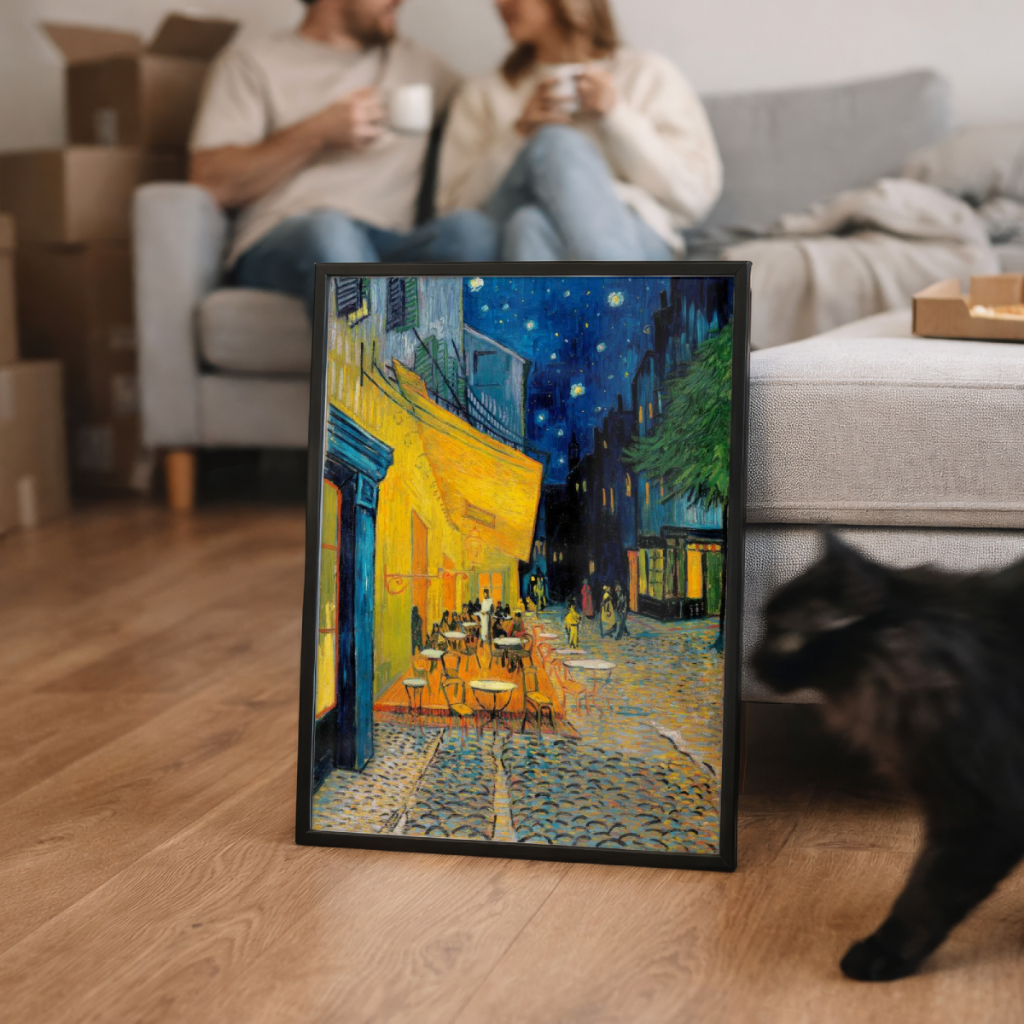 Quadro Decorativo Van Gogh Terraço do Café à Noite 30 x 42 cm