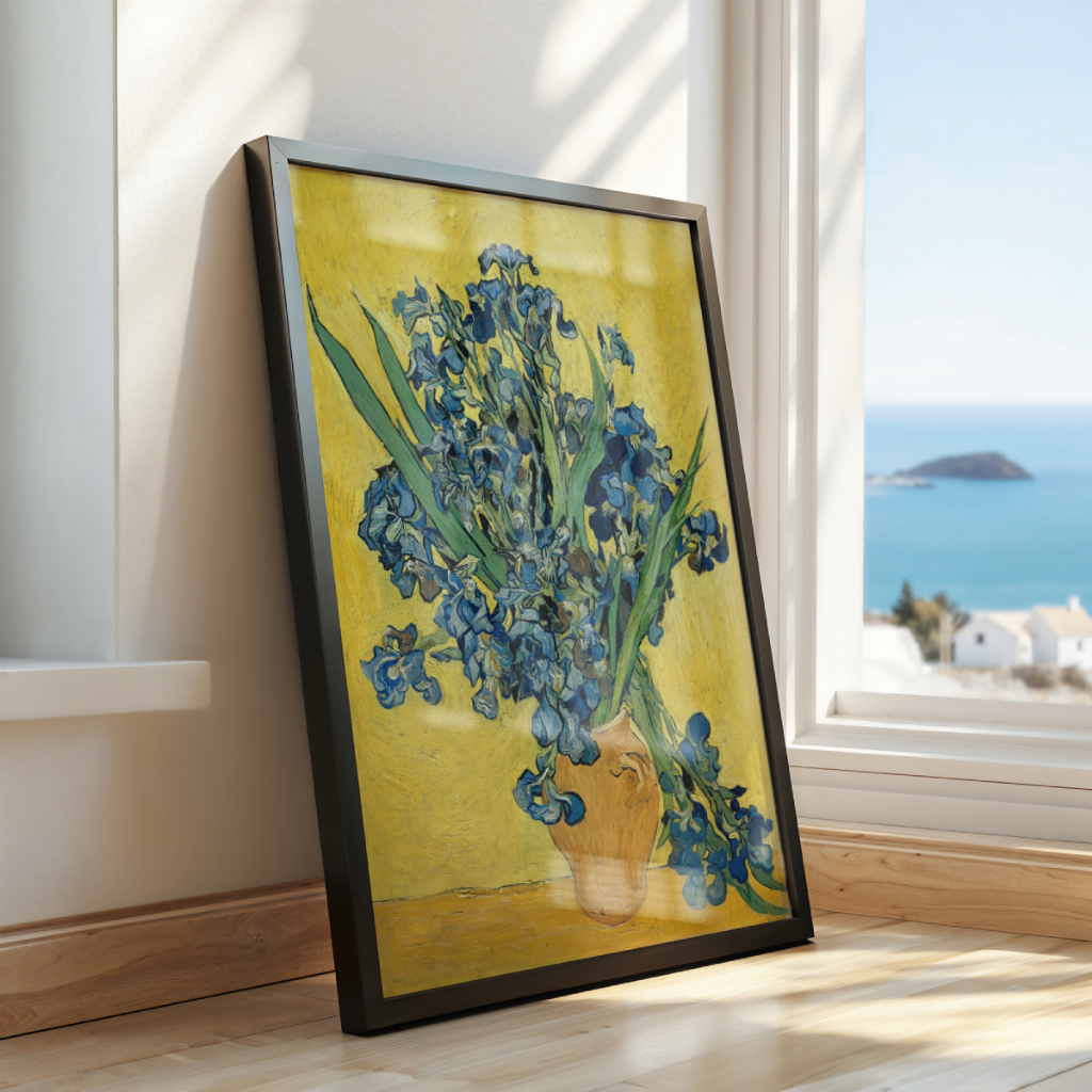 Quadro Van Gogh Íris 30 x 42 cm em ambiente decorado