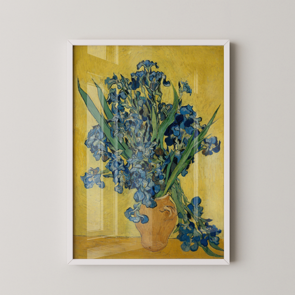 Quadro Van Gogh Íris 30 x 42 cm com moldura branca