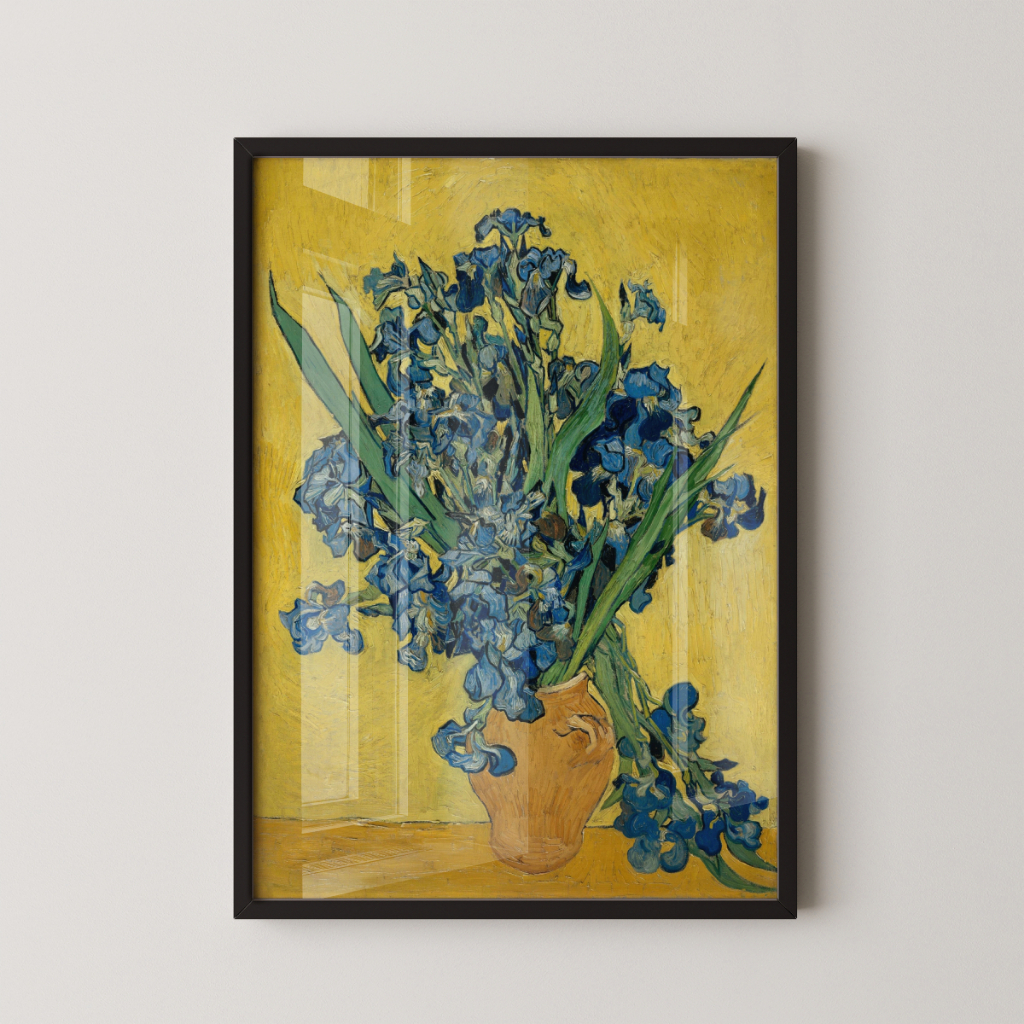 Quadro Van Gogh Íris 30 x 42 cm com moldura preta