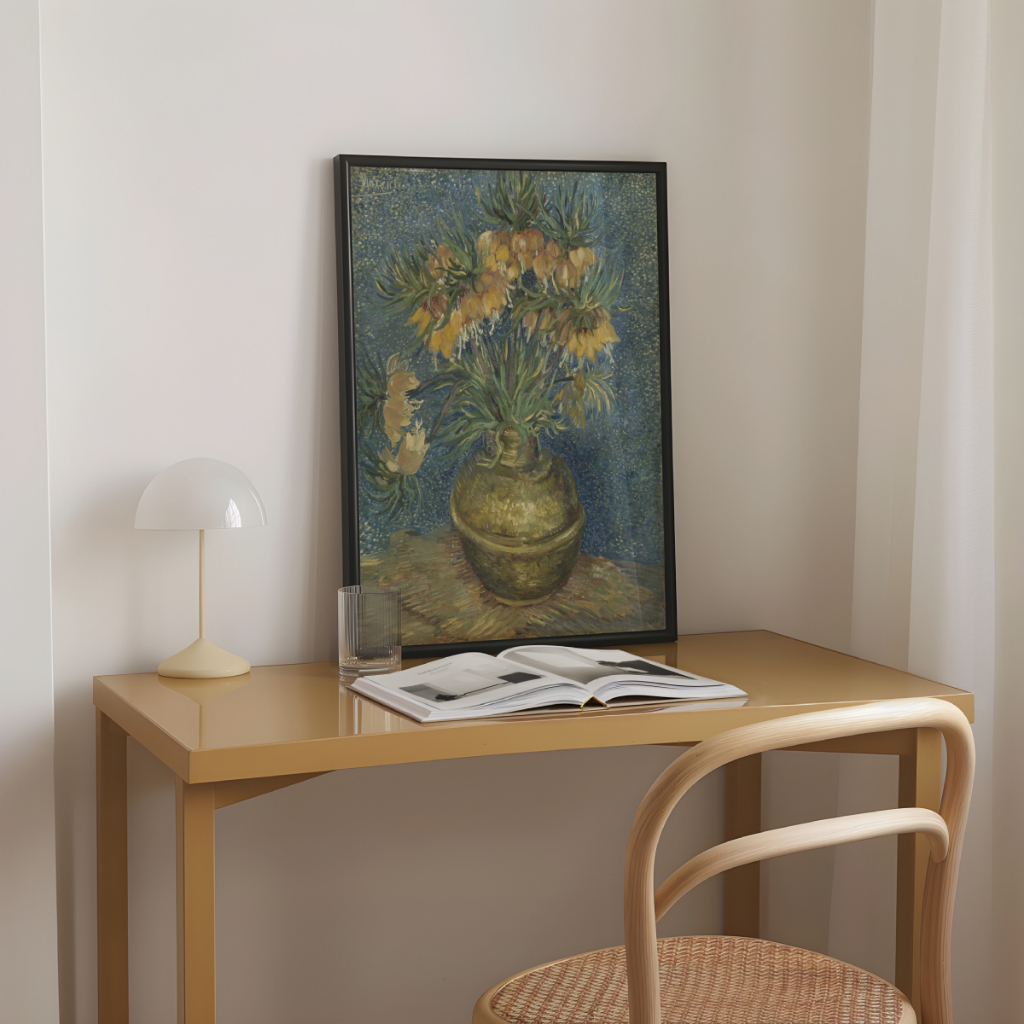 Detalhes do Quadro Van Gogh Fritilárias Imperiais em um Vaso de Cobre 30 x 42 cm